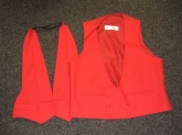 Red waistcoats LAST FEW 1backless single breasted size L / XL & 1 size XL, & 1 with full bac